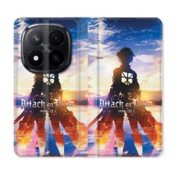 Housse Cuir Portefeuille Pour Xiaomi Redmi Note 14 PRO PLUS 5G Manga Attaque Titans Soleil
