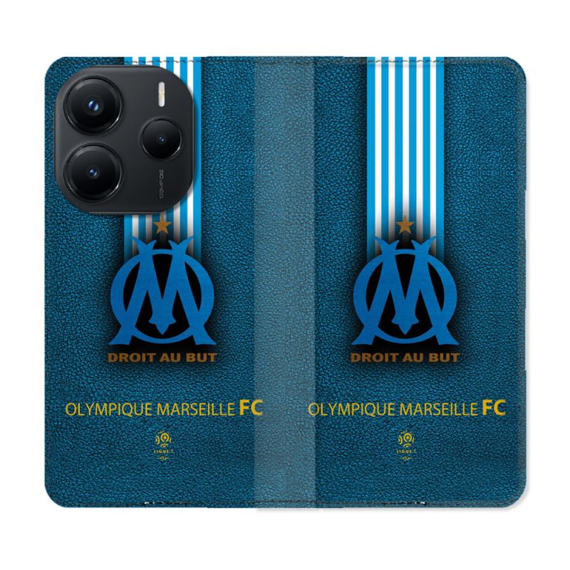 Housse Cuir Portefeuille Pour Xiaomi Redmi Note 14 5G Olympique Marseille OM Bande