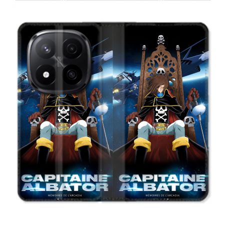 Housse Cuir Portefeuille Pour Xiaomi Redmi Note 14 PRO PLUS 5G Manga Capitaine Albator