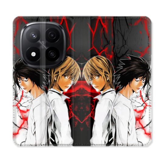 Housse Cuir Portefeuille Pour Xiaomi Redmi Note 14 PRO PLUS 5G Manga Death Note Duo