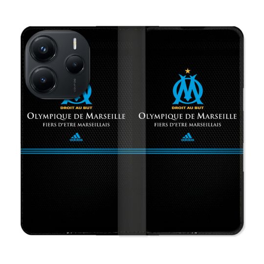 Housse Cuir Portefeuille Pour Xiaomi Redmi Note 14 5G Olympique Marseille OM Fier etre Marseillais