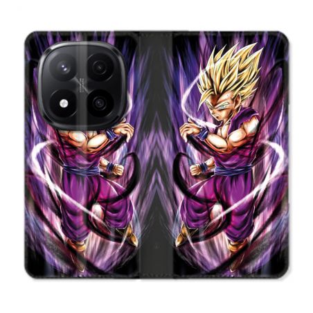 Housse Cuir Portefeuille Pour Xiaomi Redmi Note 14 PRO PLUS 5G Manga Dragon Ball Sangohan Violet