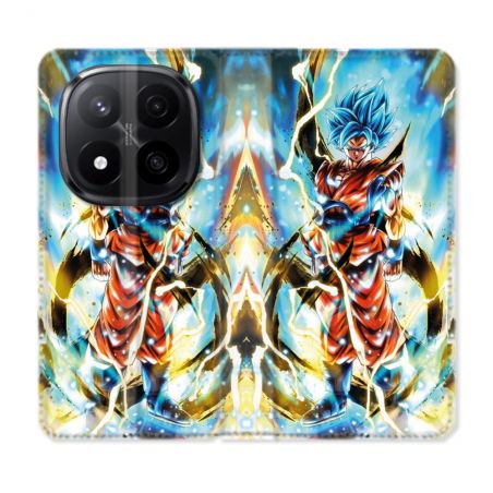 Housse Cuir Portefeuille Pour Xiaomi Redmi Note 14 PRO PLUS 5G Manga Dragon Ball Sangoku Blanc