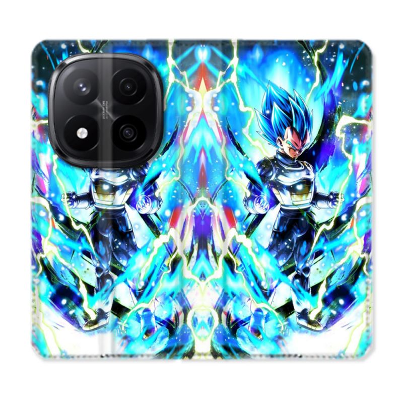 Housse Cuir Portefeuille Pour Xiaomi Redmi Note 14 PRO PLUS 5G Manga Dragon Ball Vegeta Bleu