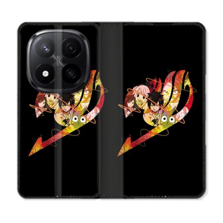 Housse Cuir Portefeuille Pour Xiaomi Redmi Note 14 PRO PLUS 5G Manga Fairy Tail Logo Noir