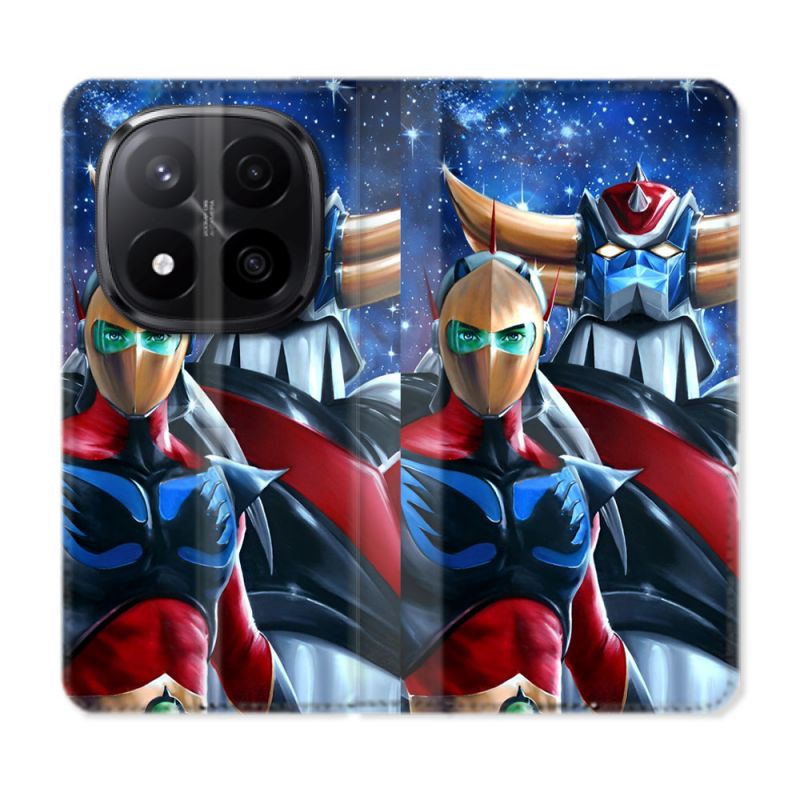 Housse Cuir Portefeuille Pour Xiaomi Redmi Note 14 PRO PLUS 5G Manga Goldorak