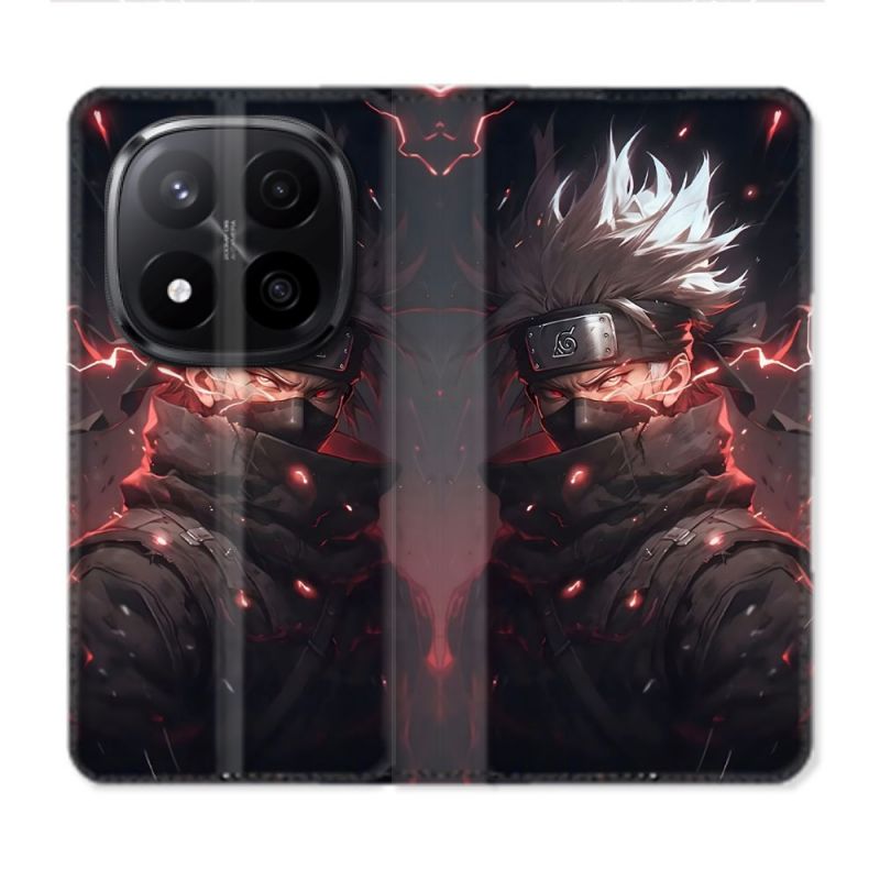 Housse Cuir Portefeuille Pour Xiaomi Redmi Note 14 PRO PLUS 5G Manga Naruto Kakashi Dark