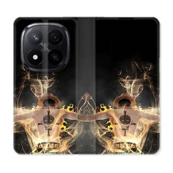 Housse Cuir Portefeuille Pour Xiaomi Redmi Note 14 PRO PLUS 5G Manga One Piece Ace Noir