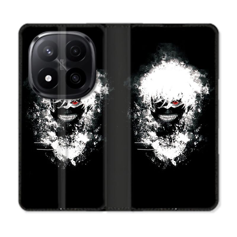Housse Cuir Portefeuille Pour Xiaomi Redmi Note 14 PRO PLUS 5G Manga Tokyo Ghoul Kaneki Tag