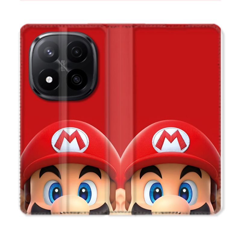 Housse Cuir Portefeuille Pour Xiaomi Redmi Note 14 PRO PLUS 5G Mario Rouge