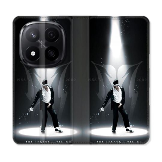 Housse Cuir Portefeuille Pour Xiaomi Redmi Note 14 PRO PLUS 5G Michael Jackson Noir