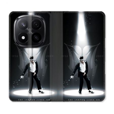 Housse Cuir Portefeuille Pour Xiaomi Redmi Note 14 PRO PLUS 5G Michael Jackson Noir