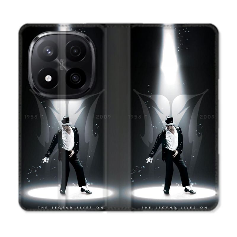 Housse Cuir Portefeuille Pour Xiaomi Redmi Note 14 PRO PLUS 5G Michael Jackson Noir