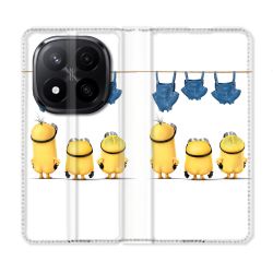 Housse Cuir Portefeuille Pour Xiaomi Redmi Note 14 PRO PLUS 5G Minions Nus