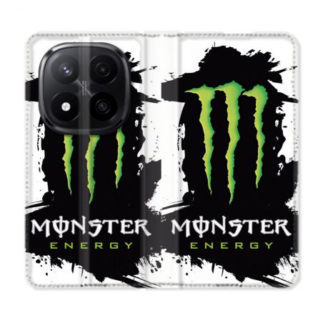 Housse Cuir Portefeuille Pour Xiaomi Redmi Note 14 PRO PLUS 5G Monster Energy Tache