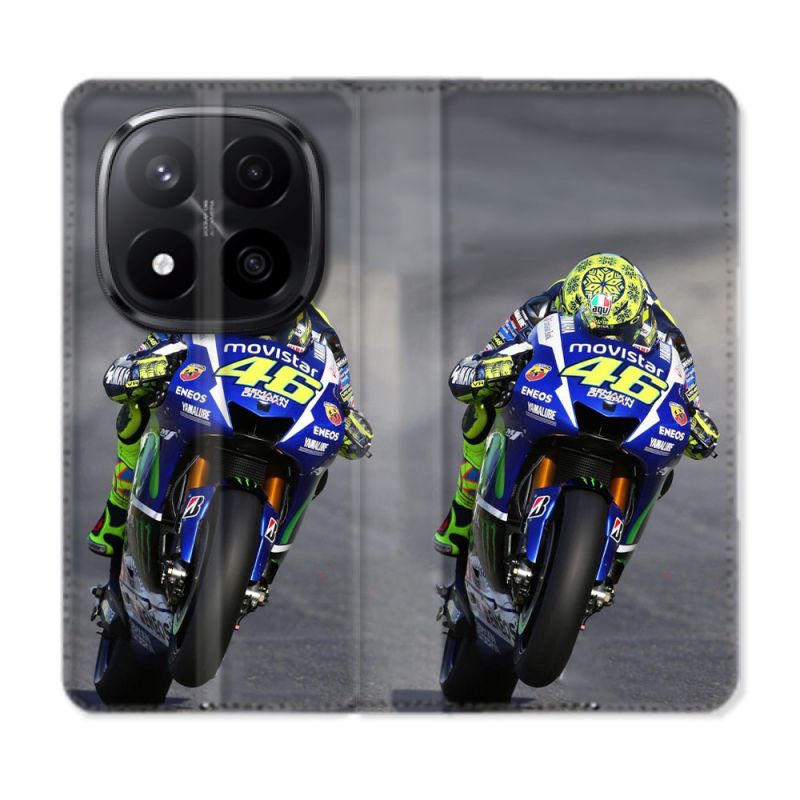 Housse Cuir Portefeuille Pour Xiaomi Redmi Note 14 PRO PLUS 5G Moto Course GP Wheeling 46