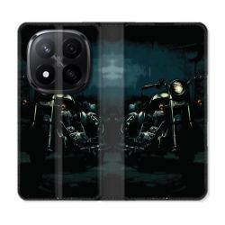 Housse Cuir Portefeuille Pour Xiaomi Redmi Note 14 PRO PLUS 5G Moto Harley Vintage