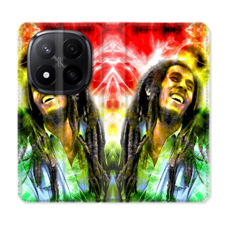 Housse Cuir Portefeuille Pour Xiaomi Redmi Note 14 PRO PLUS 5G Musique Bob Marley Color