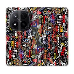 Housse Cuir Portefeuille Pour Xiaomi Redmi Note 14 PRO PLUS 5G Musique Rock Groupe