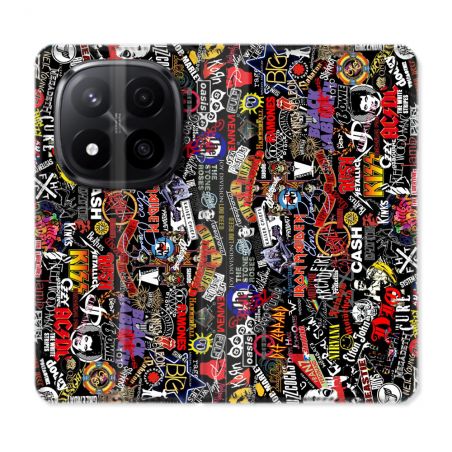 Housse Cuir Portefeuille Pour Xiaomi Redmi Note 14 PRO PLUS 5G Musique Rock Groupe