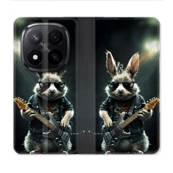 Housse Cuir Portefeuille Pour Xiaomi Redmi Note 14 PRO PLUS 5G Musique Rock Lapin