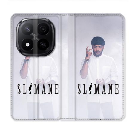 Housse Cuir Portefeuille Pour Xiaomi Redmi Note 14 PRO PLUS 5G Musique Slimane Blanc