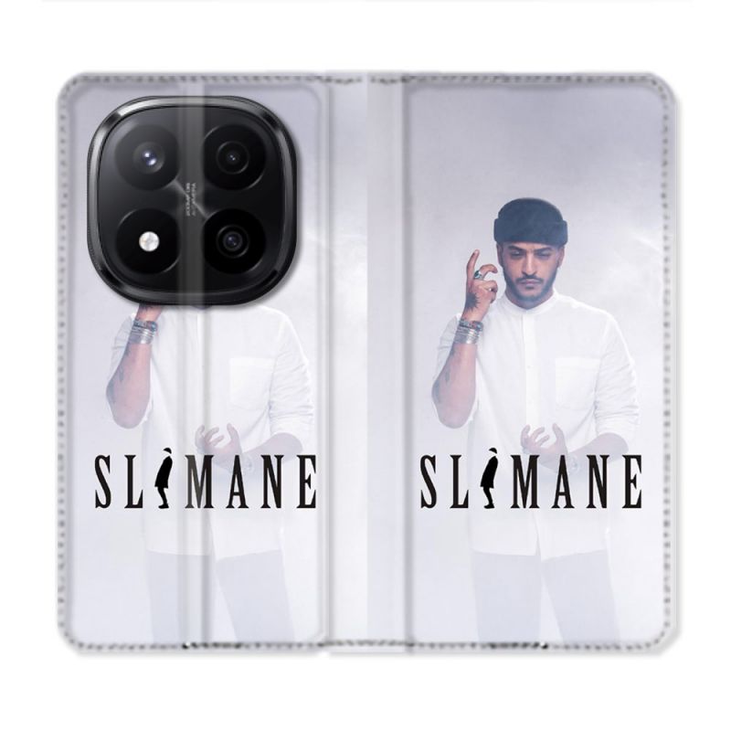 Housse Cuir Portefeuille Pour Xiaomi Redmi Note 14 PRO PLUS 5G Musique Slimane Blanc