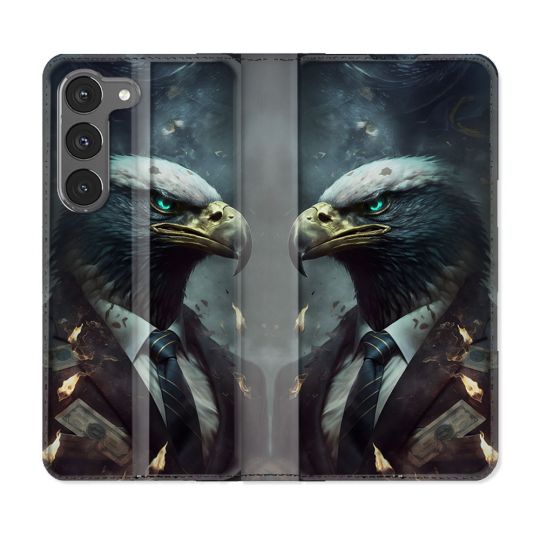 Housse Cuir Portefeuille Pour Samsung Galaxy A26 5G Animal Aigle Business