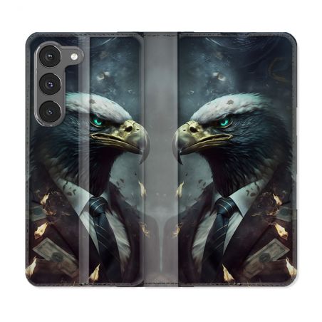 Housse Cuir Portefeuille Pour Samsung Galaxy A26 5G Animal Aigle Business