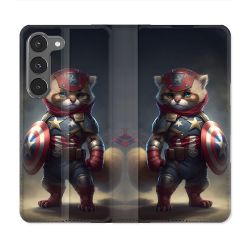 Housse Cuir Portefeuille Pour Samsung Galaxy A26 5G Animal Chat America