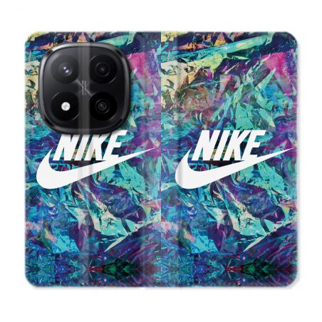 Housse Cuir Portefeuille Pour Xiaomi Redmi Note 14 PRO PLUS 5G Nike Turquoise