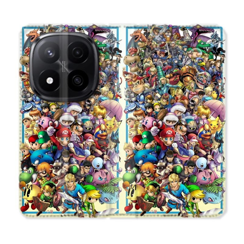 Housse Cuir Portefeuille Pour Xiaomi Redmi Note 14 PRO PLUS 5G Nintendo