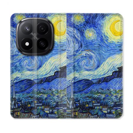 Housse Cuir Portefeuille Pour Xiaomi Redmi Note 14 PRO PLUS 5G Peinture La nuit étoilée