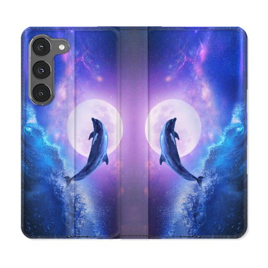 Housse Cuir Portefeuille Pour Samsung Galaxy A26 5G Animal Dauphin Vague