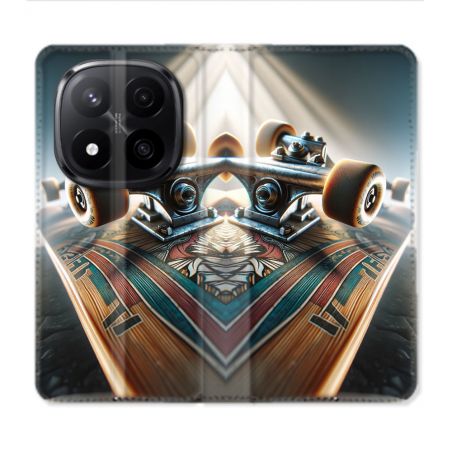 Housse Cuir Portefeuille Pour Xiaomi Redmi Note 14 PRO PLUS 5G Planche Skate