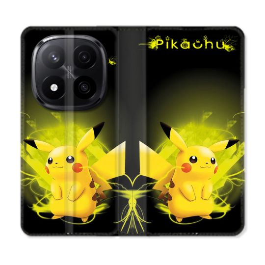 Housse Cuir Portefeuille Pour Xiaomi Redmi Note 14 PRO PLUS 5G Pokemon Pikachu Eclair