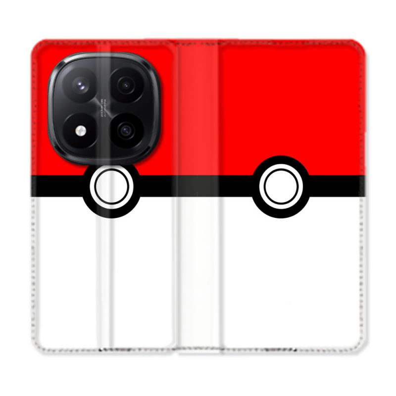 Housse Cuir Portefeuille Pour Xiaomi Redmi Note 14 PRO PLUS 5G Pokemon Pokeball