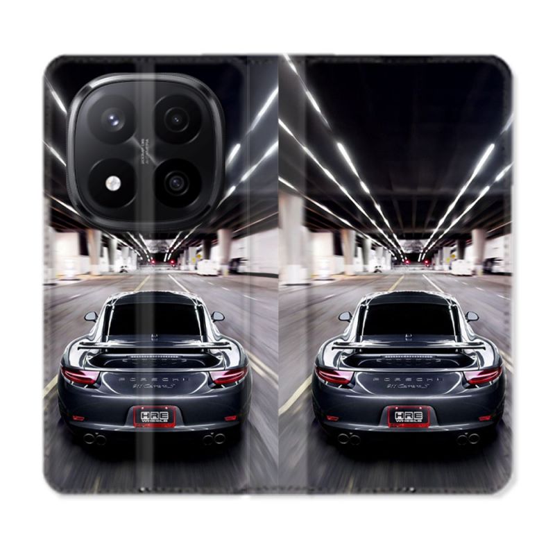 Housse Cuir Portefeuille Pour Xiaomi Redmi Note 14 PRO PLUS 5G Porsche 911