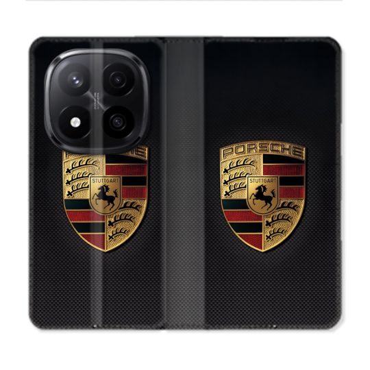 Housse Cuir Portefeuille Pour Xiaomi Redmi Note 14 PRO PLUS 5G Porsche Carbone
