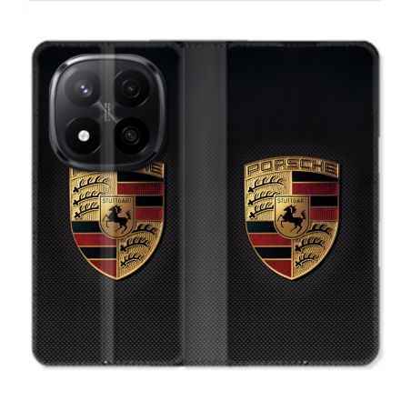 Housse Cuir Portefeuille Pour Xiaomi Redmi Note 14 PRO PLUS 5G Porsche Carbone