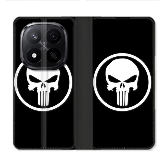 Housse Cuir Portefeuille Pour Xiaomi Redmi Note 14 PRO PLUS 5G Punisher