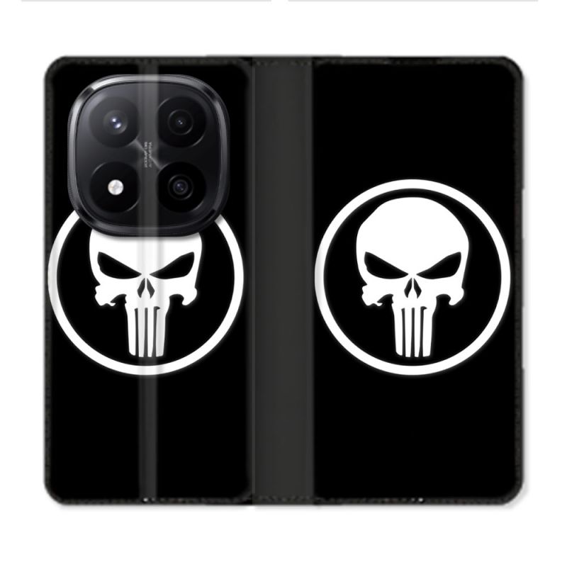 Housse Cuir Portefeuille Pour Xiaomi Redmi Note 14 PRO PLUS 5G Punisher