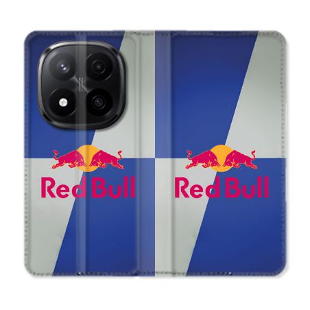 Housse Cuir Portefeuille Pour Xiaomi Redmi Note 14 PRO PLUS 5G Red Bull Classique