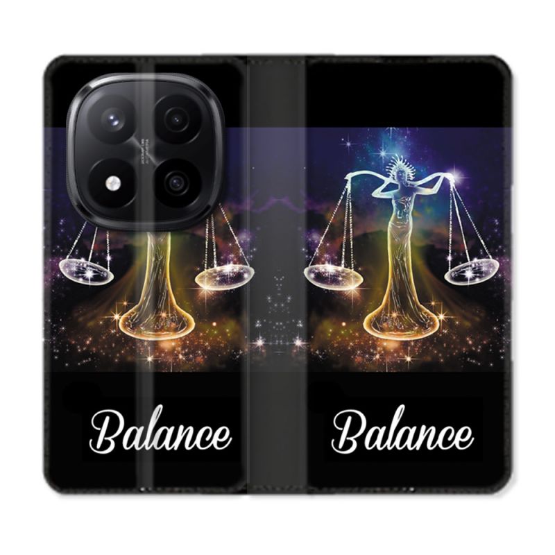 Housse Cuir Portefeuille Pour Xiaomi Redmi Note 14 PRO PLUS 5G Signe Zodiaque 2 Balance