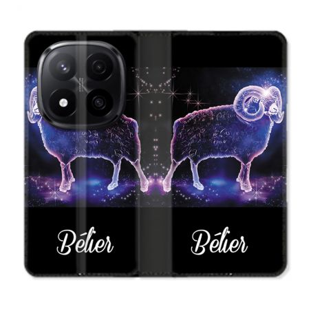 Housse Cuir Portefeuille Pour Xiaomi Redmi Note 14 PRO PLUS 5G Signe Zodiaque 2 Bélier