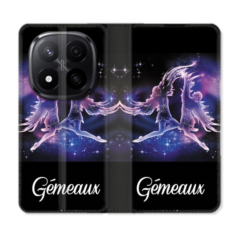 Housse Cuir Portefeuille Pour Xiaomi Redmi Note 14 PRO PLUS 5G Signe Zodiaque 2 Gémeaux