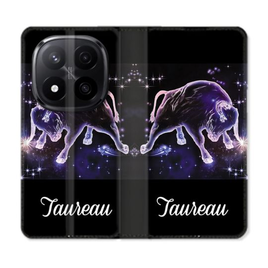 Housse Cuir Portefeuille Pour Xiaomi Redmi Note 14 PRO PLUS 5G Signe Zodiaque 2 Taureau