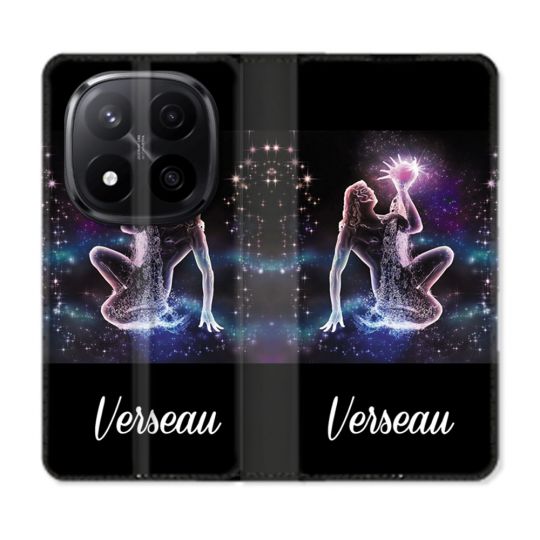 Housse Cuir Portefeuille Pour Xiaomi Redmi Note 14 PRO PLUS 5G Signe Zodiaque 2 Verseau