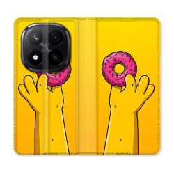 Housse Cuir Portefeuille Pour Xiaomi Redmi Note 14 PRO PLUS 5G Simpson Donuts