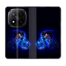 Housse Cuir Portefeuille Pour Xiaomi Redmi Note 14 PRO PLUS 5G Sport Cyclisme Bleu